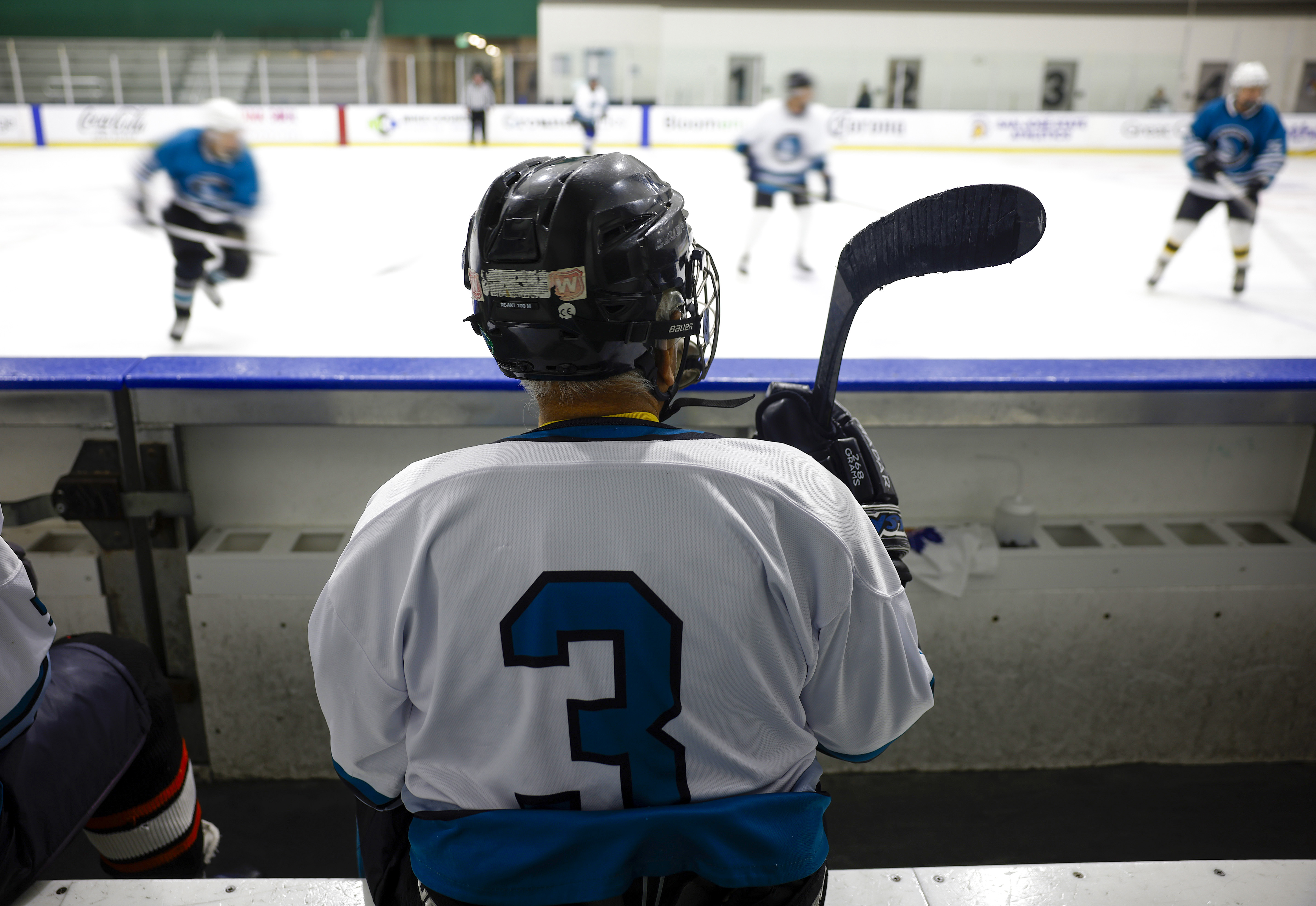 Ed Asato (3), 87, from Sunnyvale, waits on the bench...