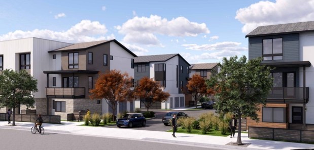 Condominium complex at 1175 through 1199 Saratoga Avenue in southwest San Jose, concept.(Dahlin)