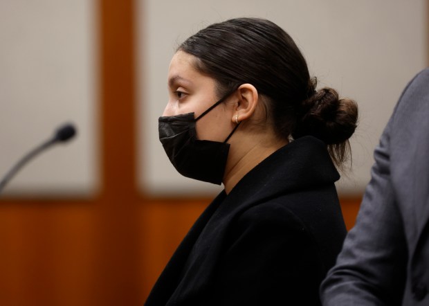 Allana Nevaeh Murillo, 21, from San Jose, appears in court to answer for a charge of being an accessory in a Nov. 28, 2025 shooting at Westfield Valley Fair mall at the Santa Clara County Hall of Justice in San Jose, Calif., on Thursday, Dec. 4, 2025. The shooting injured three people, allegedly at the hands of a 17-year-old boy who has been charged with attempted murder. (Nhat V. Meyer/Bay Area News Group)