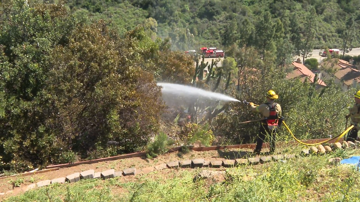 Santa Ana winds spark fires in Mission Valley, Chula Vista – NBC 7 San Diego