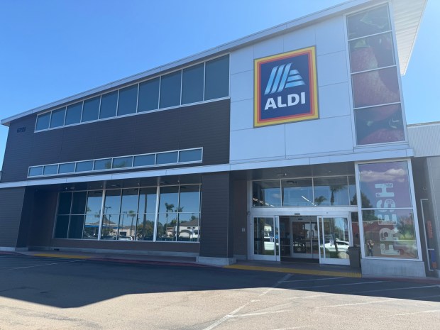 The Aldi store at 6755 Mira Mesa Blvd., as pictured on March 7. (Jennifer Van Grove/The San Diego Union-Tribune)