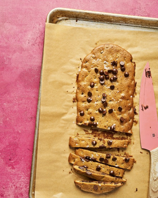 The Tahini Chocolate Chip Cookie Sticks, beyond Passover, are ideal for people who are gluten-free and vegan. (Sheneur Menaker)