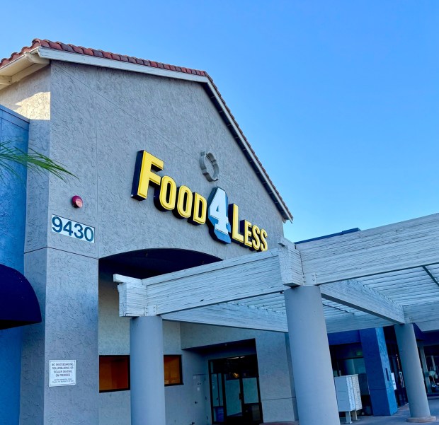 The exterior of the Food4Less grocery store at 9430 Cuyamaca St. in Santee. (Michael James Rocha / The San Diego Union-Tribune)