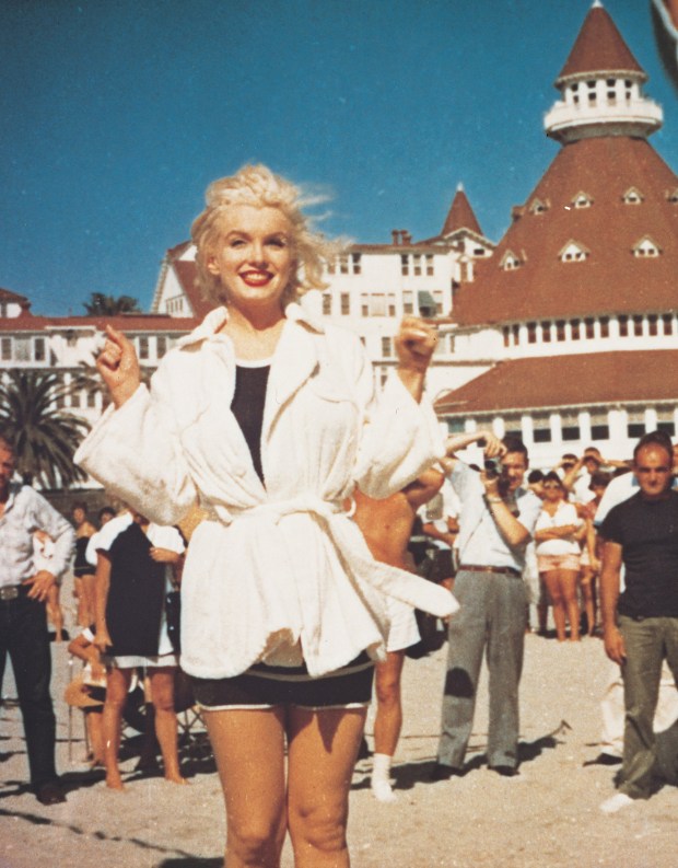 Marilyn Monroe stands outside the Hotel del Coronado during filming for "Some Like it Hot." (Hotel del Coronado)