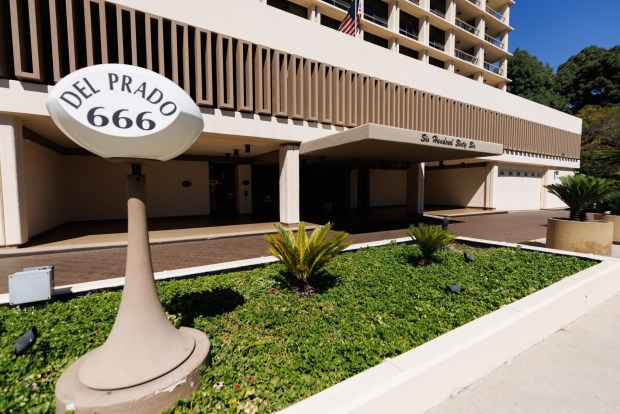 The Del Prado condominium complex in the Marston Hills neighborhood by Balboa Park, as seen on Wednesday, March 18, 2026. The Mills Act, enacted in 1972, allows historic property owners to receive tax relief by maintaining and restoring the property. (Kristian Carreon / The San Diego Union-Tribune)