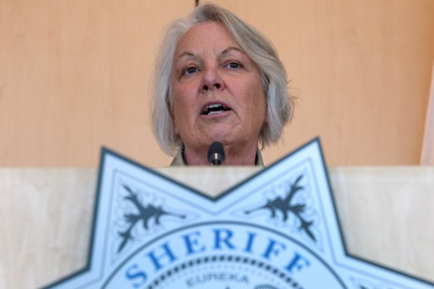 San Diego County Sheriff Kelly Martinez speaks during a State of the Sheriff's Office press conference at the San Diego Sheriff's Technology and Information Center in San Diego on Friday, Feb. 07, 2025. (Hayne Palmour IV / For The San Diego Union-Tribune)