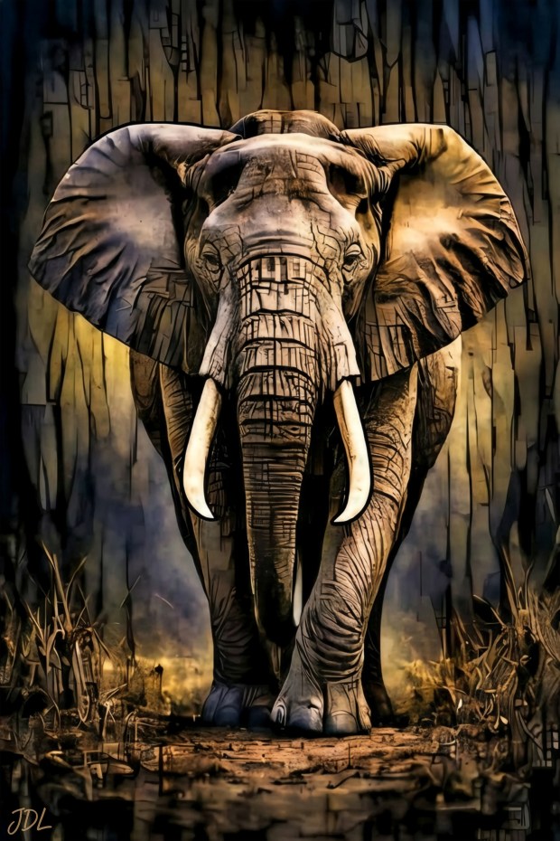"Elephant" by Joshua Lehmann is part of a new exhibition at Art Scene West gallery in Seaport Village titled "Natures Narrative." (Art Scene West)