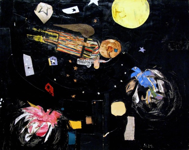 "Charlie Parker as a Little Boy" (1958, oil and lacquer on paper mounted on hard board) by Richard Allen Morris at the R.B. Stevenson Gallery through the end of March. (R.B. Stevenson Gallery)