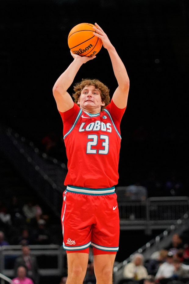 New Mexico guard Jake Hall, a Carlsbad High alum, was named Mountain West freshman of the year. (AP Photo/Charlie Riedel)