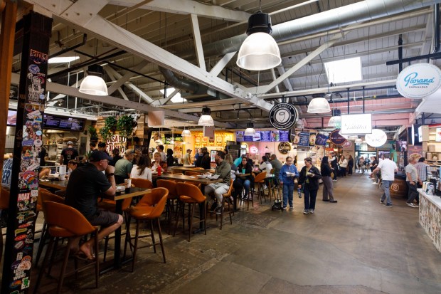 Liberty Public Market features multiple stalls for food and shopping, as seen at Liberty Station on Wednesday, March 4, 2026. (Kristian Carreon / The San Diego Union-Tribune)
