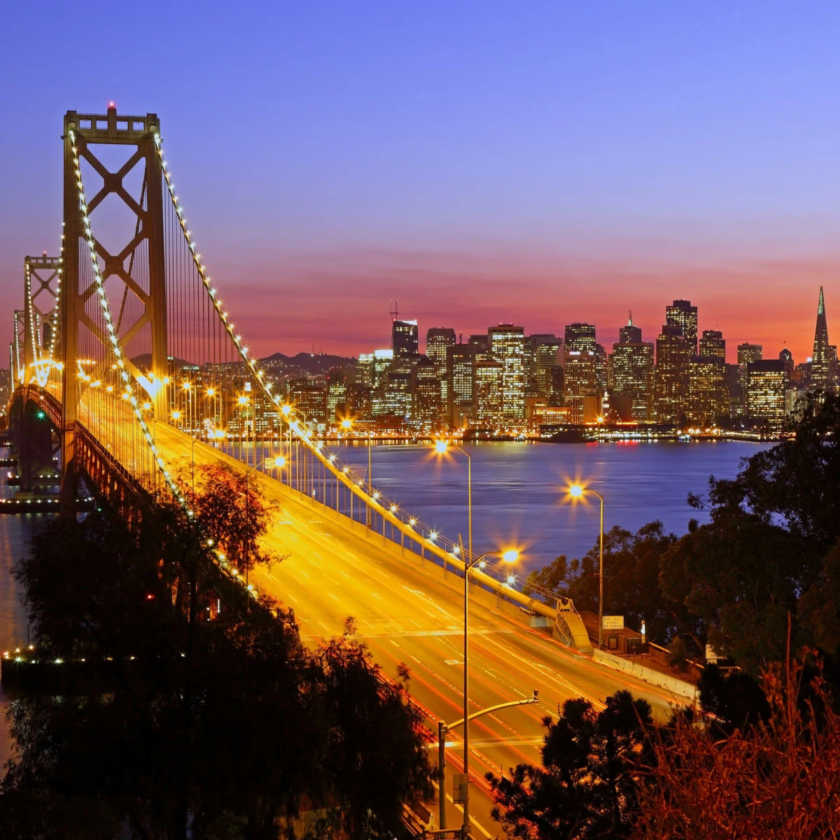 Skyline of San Francisco at night