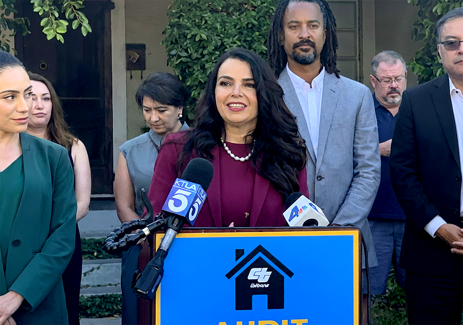 South Pasadena Sheila Rossi at the press conference in South Pasadena with State Senator Sahsa Rene Perez announcing the audit legislation days before the trip up to Sacramento to testify. Caltrans-owned homes along the former 710 corridor were intended to be sold to tenants under an “Affordable Sales Program,” but residents across Pasadena, South Pasadena, and El Sereno say shifting rules, unclear pricing, and years of delays have left many unable to purchase—while concerns over maintenance, safety, and vacancies persist.