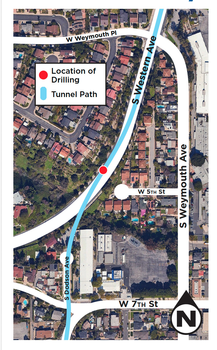 Map shows where bore holes are being drilled on Western...