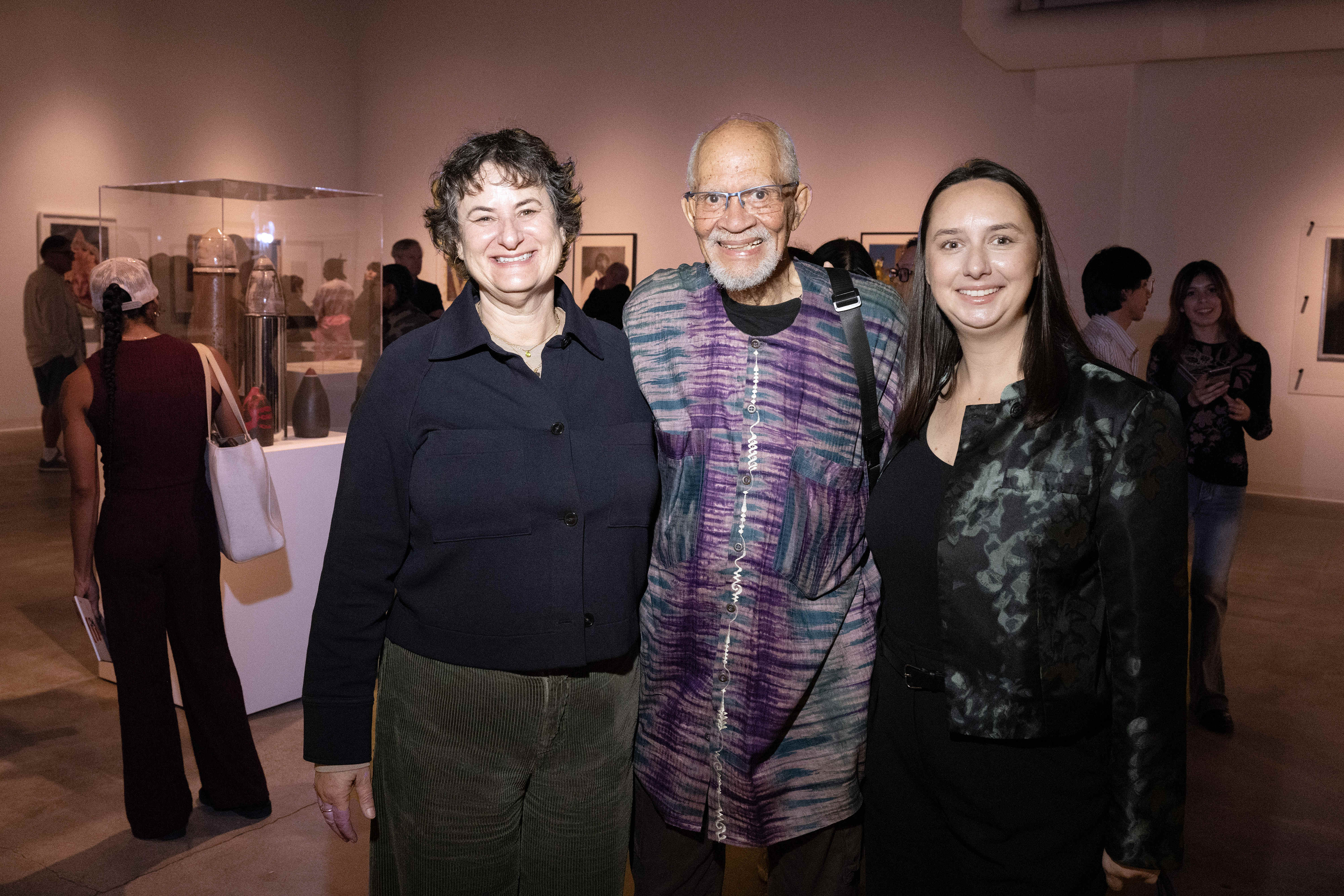 From left, Gallery Director Aandrea Stang, Visual Artist Dale Brockman...