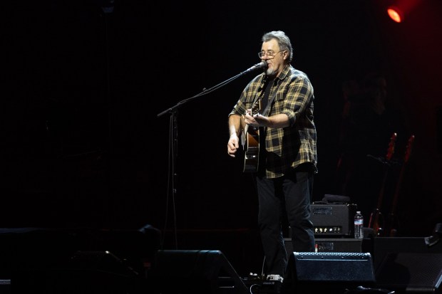 Vince Gill of the Eagles performs on first of four sold-out shows at the Kia Forum in Inglewood on Friday, Jan. 5, 2024. (Photo by Drew A. Kelley, Contributing Photographer)