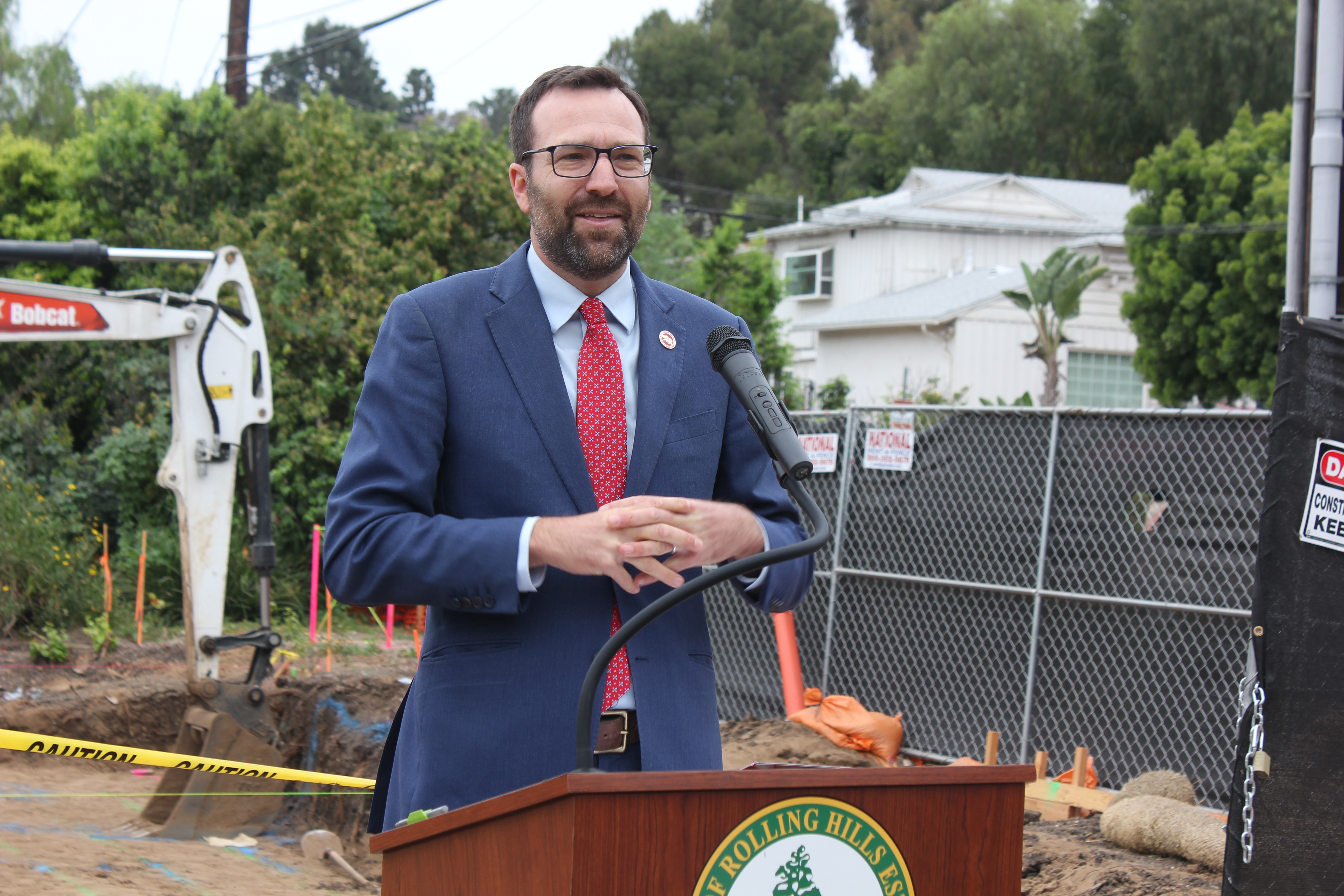 California State Sen. Ben Allen speaks at a groundbreaking ceremony...