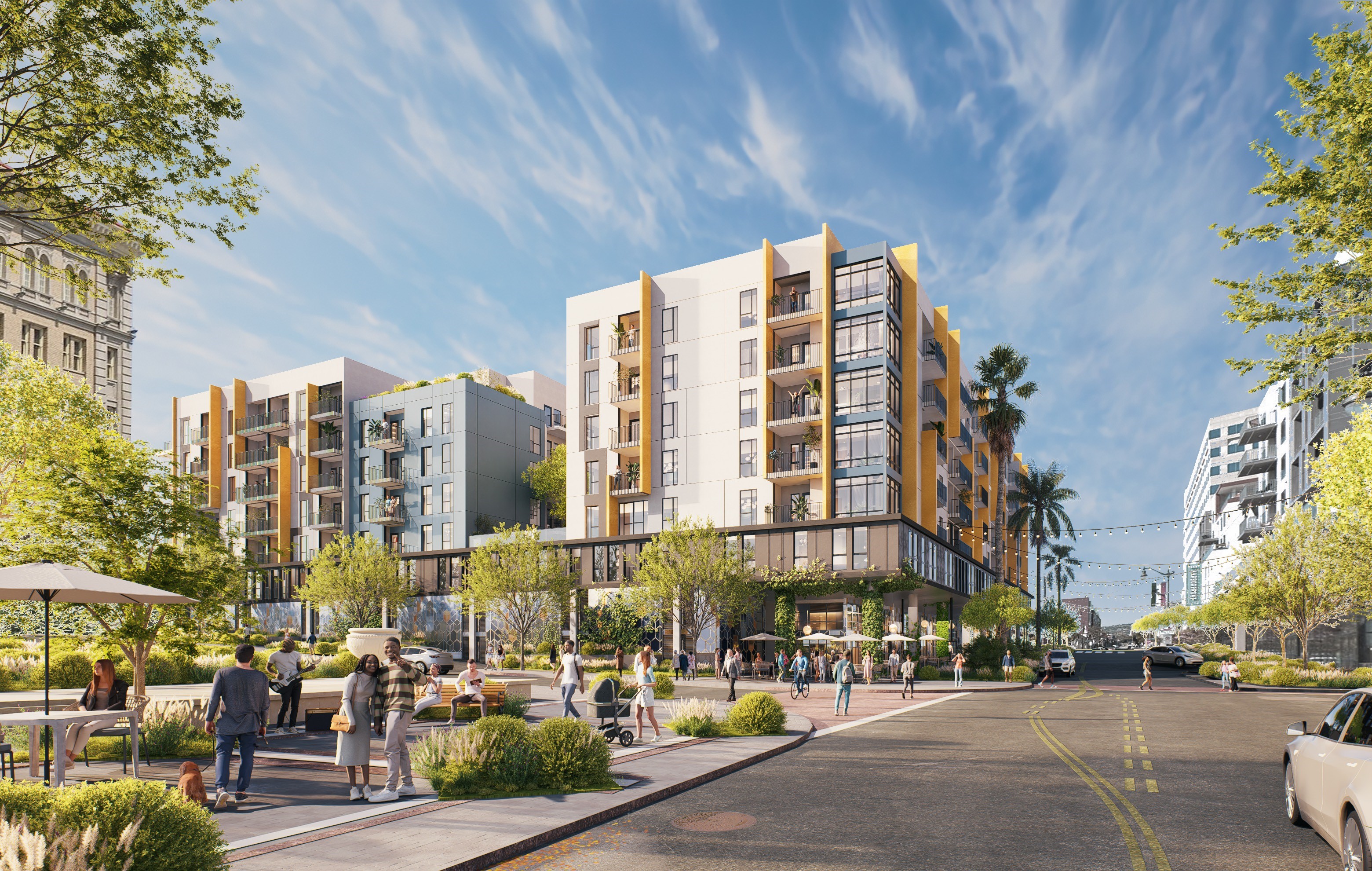 Rendering of the new eight-story residential development slated to go...