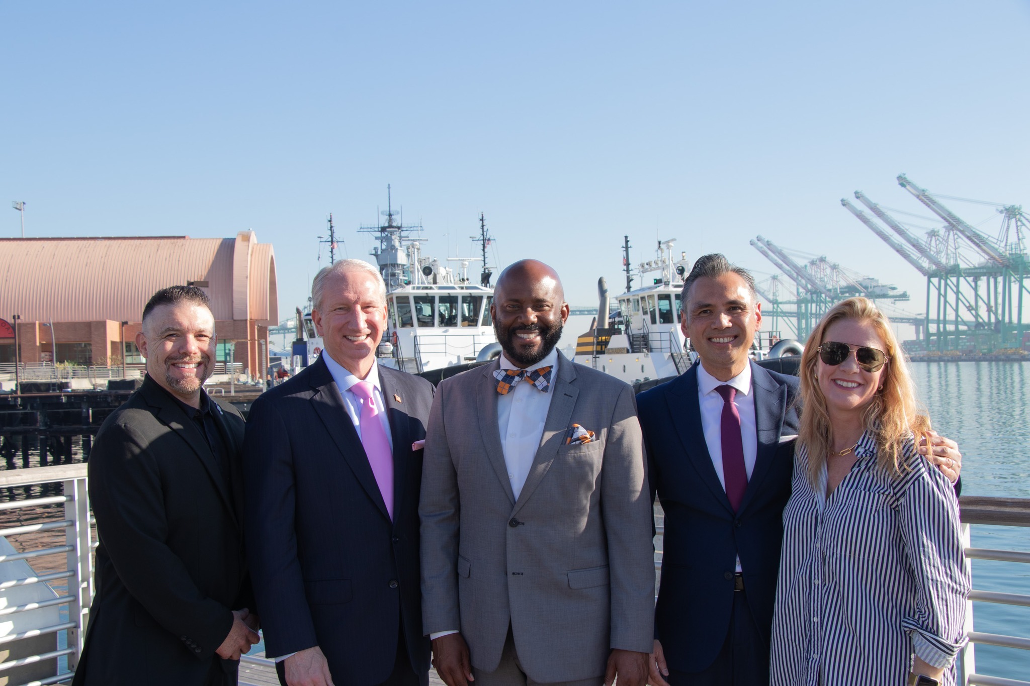 (L-R) ILWU President Gary Herrera, Port of Los Angeles Executive...