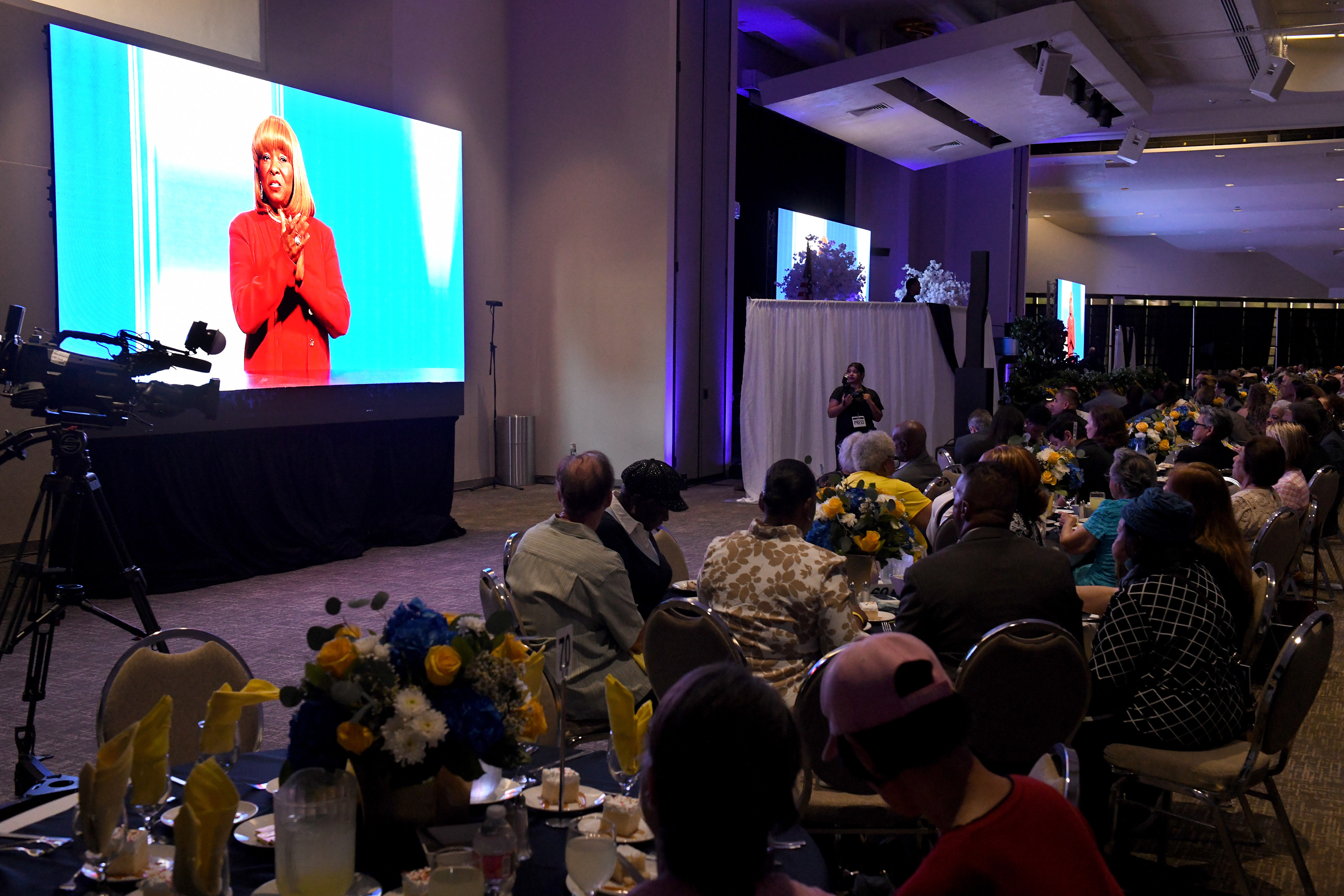 Carson Mayor Lula Davis-Holmes is featured in a video presentation...