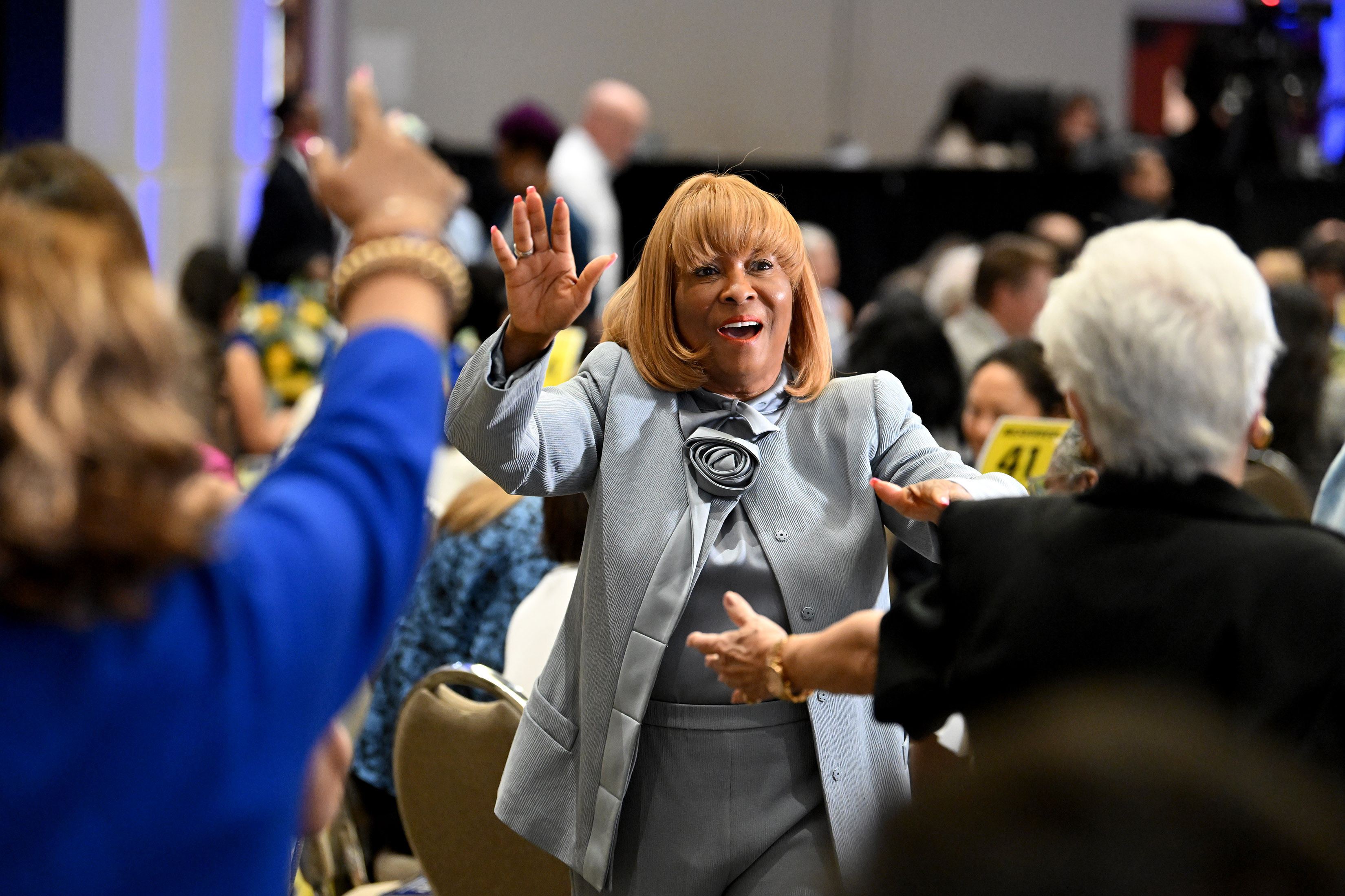 Carson Mayor Lula Davis-Holmes arrives for the annual State of...
