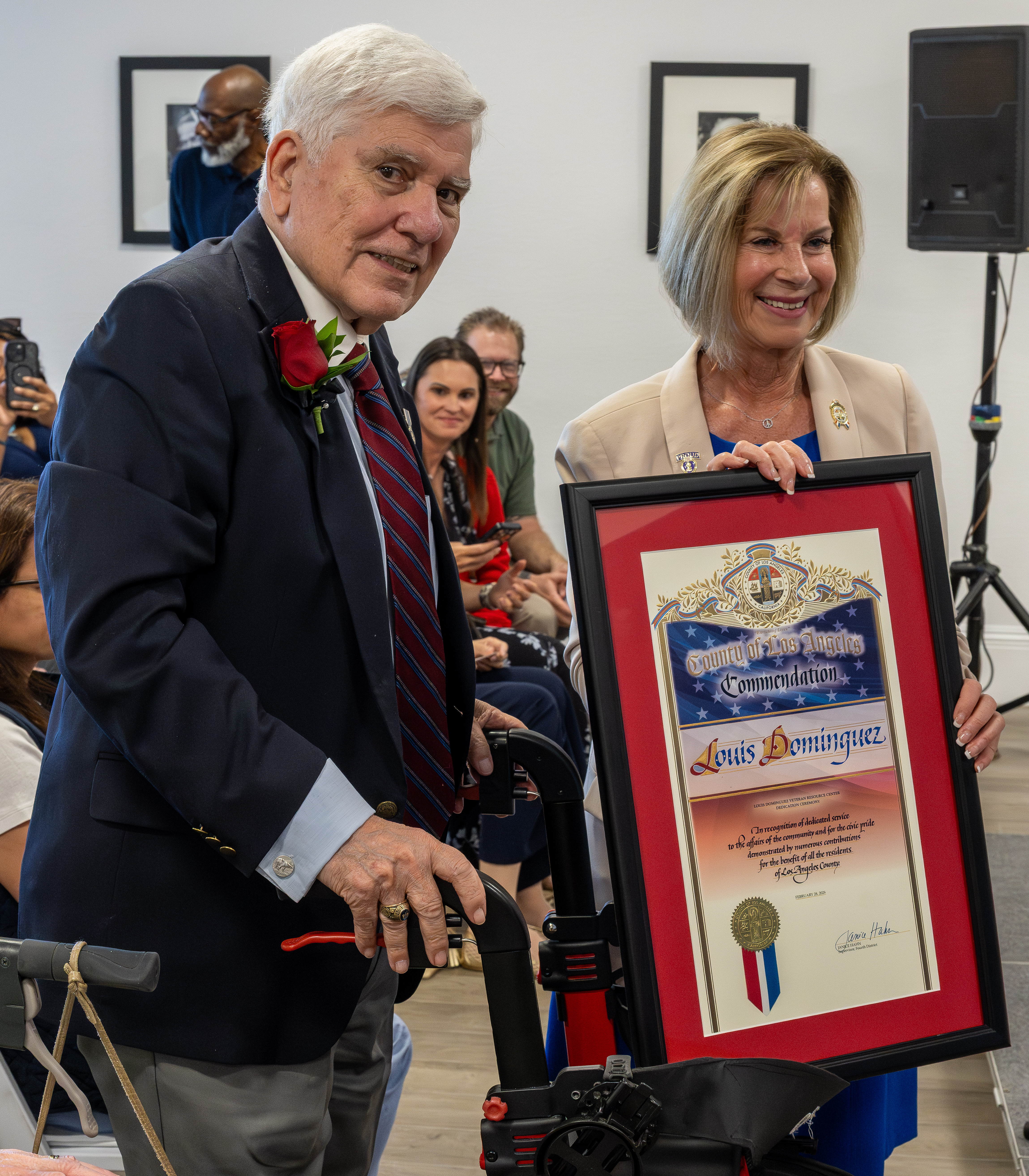 Los Angeles County Supervisor Janice Hahn gives a speech during...
