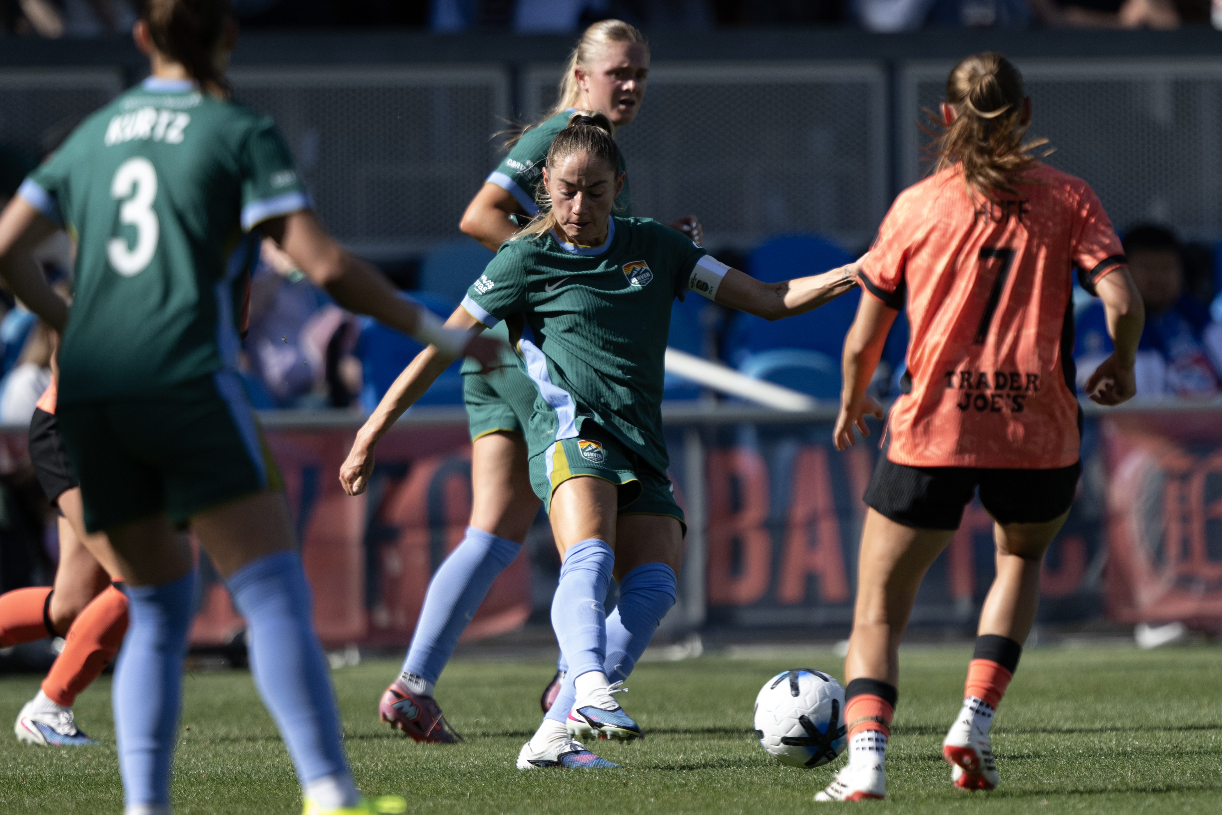 Janine Sonis (6) of the Denver Summit FC passes past...