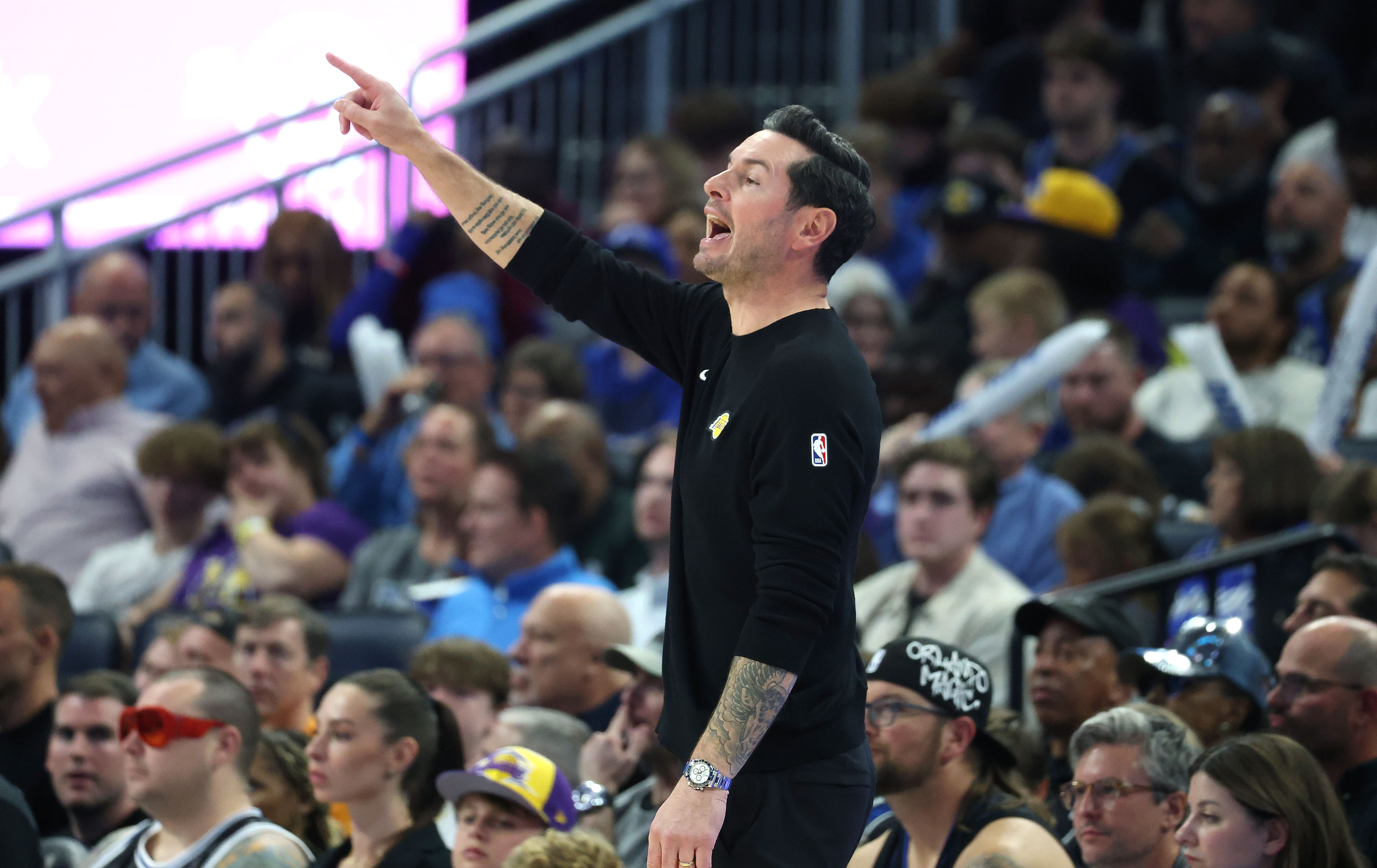 LA head coach JJ Redick points during the Los Angeles...