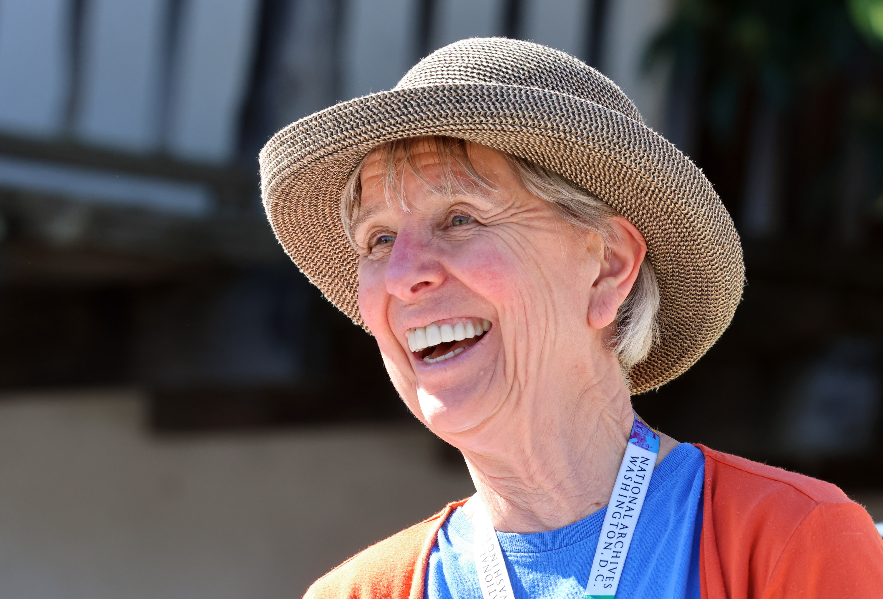 Connie Williams, Petaluma history librarian, talks to guests about famous...