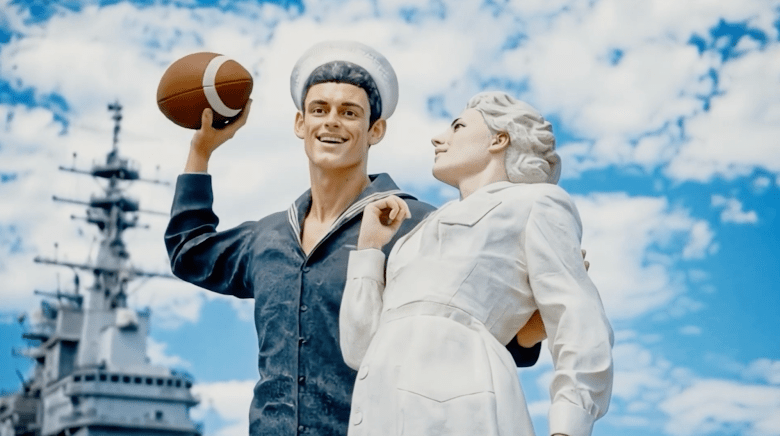 Still from an AI Super Bowl commercial. 
(Image courtesy Rick Griffin/MarketInk)