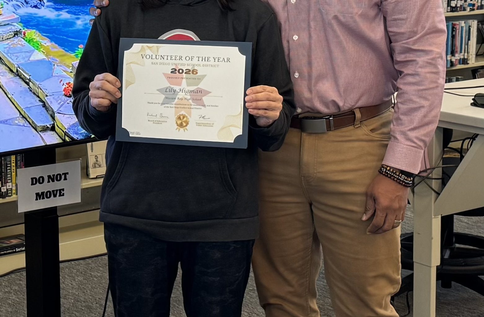 Mission Bay Cluster’s Lily Higman named Volunteer of the Year for SDUSD