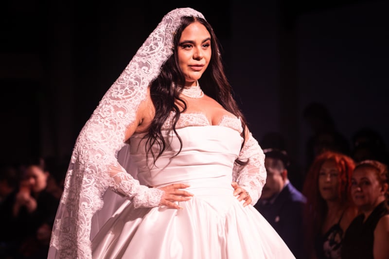 Photo of a model in a bride dress.