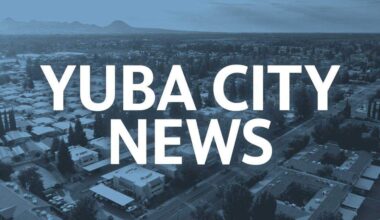 Yuba City news: An aerial photo Yuba City with the Sutter Buttes in the distance.