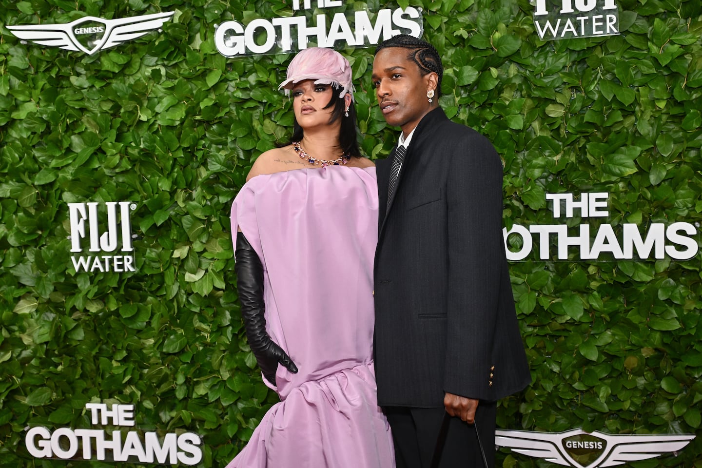 Rihanna, left, and A$AP Rocky attended The Gotham Film Awards at Cipriani Wall Street on Dec. 1, 2025, in New York.