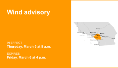 Wind advisory for the Orange County and Santa Ana Mountains area until early Friday evening – Orange County Register