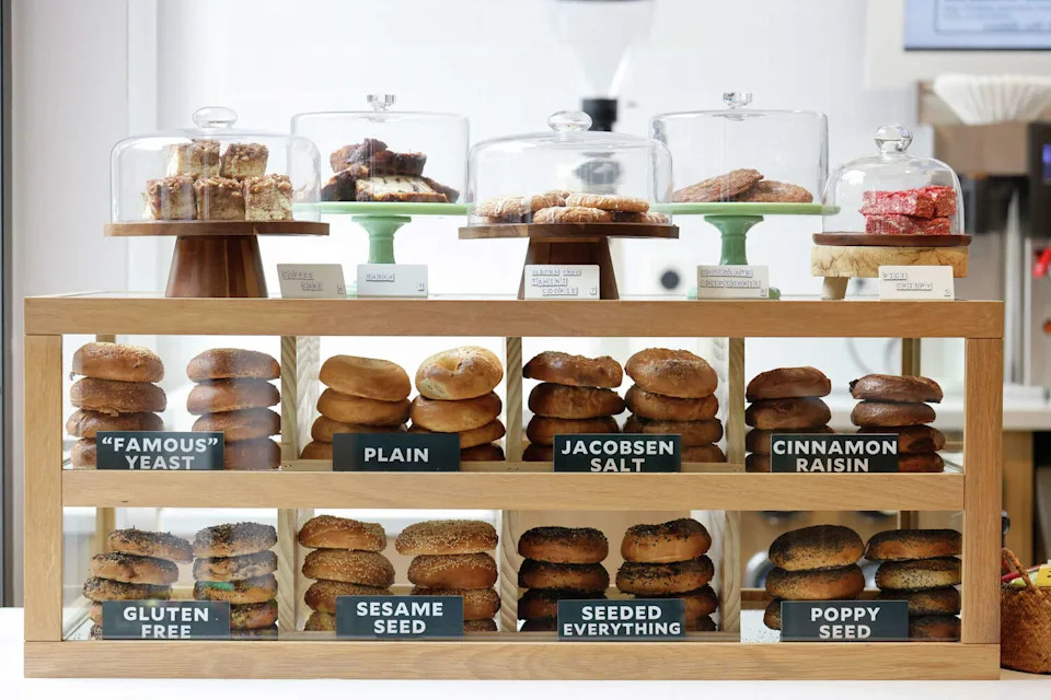Pastries and bagels on display at the new Loveski on Jackson Street. (Lea Suzuki/S.F. Chronicle)