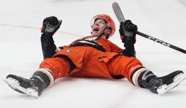 Cutter Gauthier scores twice, Ville Husso has 42 saves in Ducks' 5-1 win over Islanders