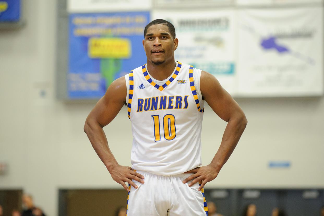 December 05, 2015: Cal State Bakersfield Roadrunners forward Kevin Mays (10) during the game between Northern Arizona at Cal State Bakersfield at Icardo Center, in Bakersfield, CA. (Photo by David Dennis/Icon Sportswire) (Photo by David Dennis/Icon Sportswire/Corbis/Icon Sportswire via Getty Images)