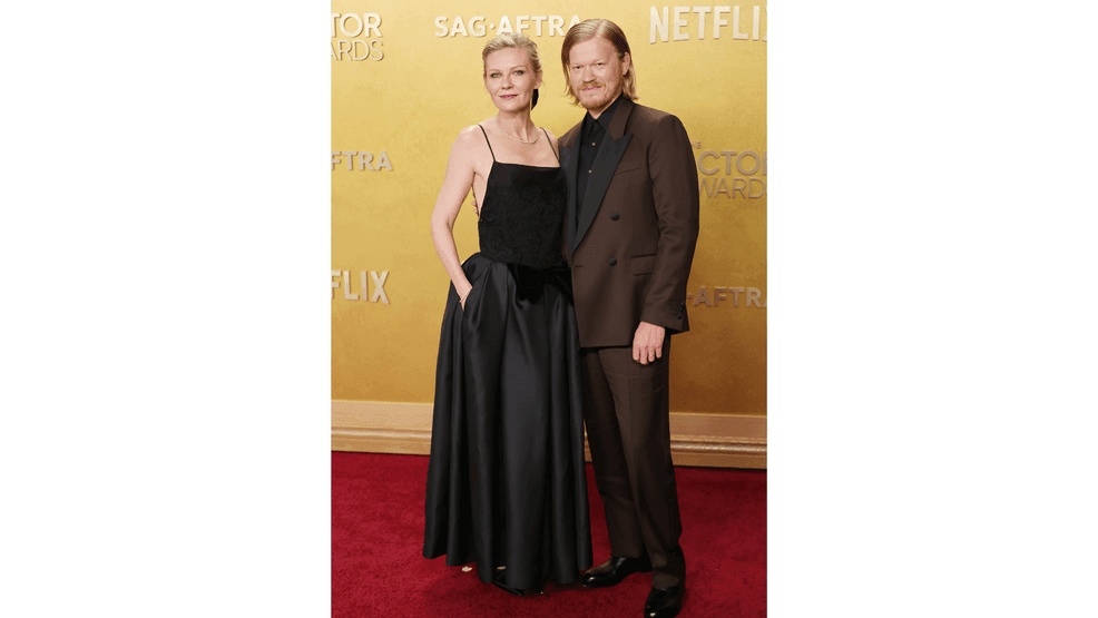 (L-R) Kirsten Dunst and Jesse Plemons attend the 32nd Annual Actor Awards at Shrine Auditorium and Expo Hall on March 01, 2026 in Los Angeles, California. (Photo by Neilson Barnard/Getty Images)
