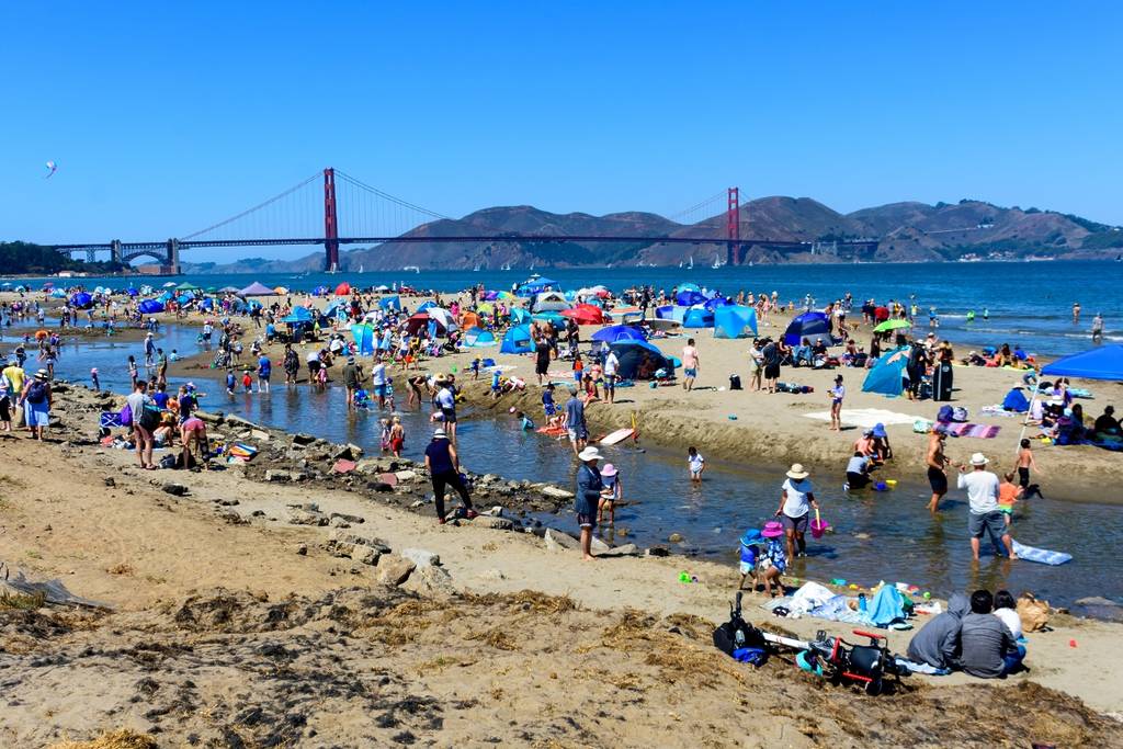San Francisco beach during a heatwave