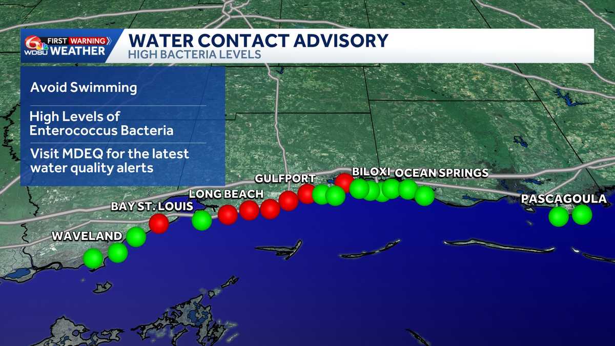 Mississippi beach bacteria level advisories