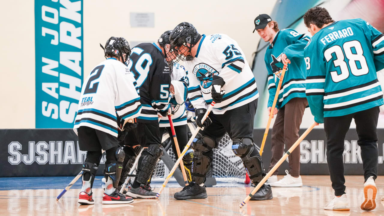 Sharks players join Special Olympics Northern California Athletes for unified floor hockey game