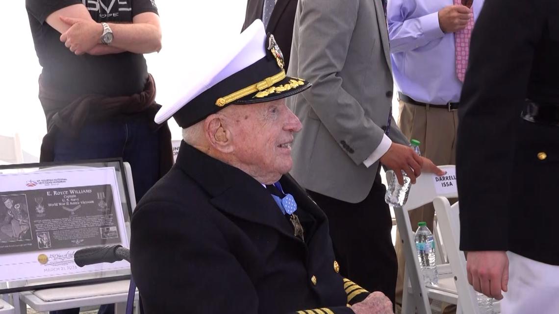 San Diego honors Navy hero Captain Royce Williams with ceremony aboard USS Midway