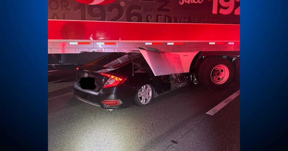 Bay Area driver unscathed after dozing off and crashing into big rig