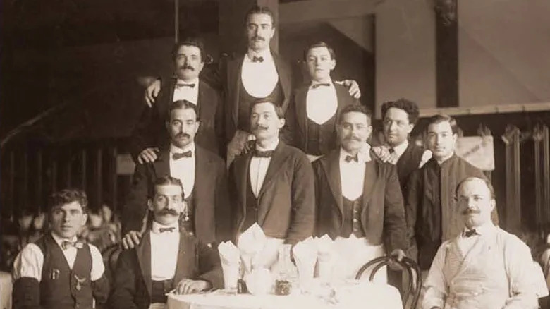 An old photo of Fior D'Italia's staff