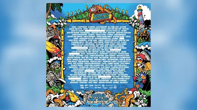 Warped Tour 2026 Long Beach lineup. (Courtesy of Vans Warped Tour)