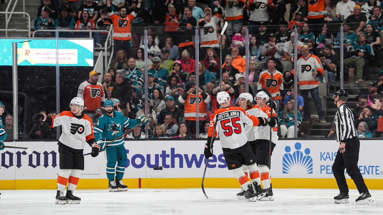 Flyers get past Sharks for 7th straight road win