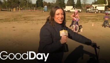 Dina is checking out the Family Bike Rodeo event!