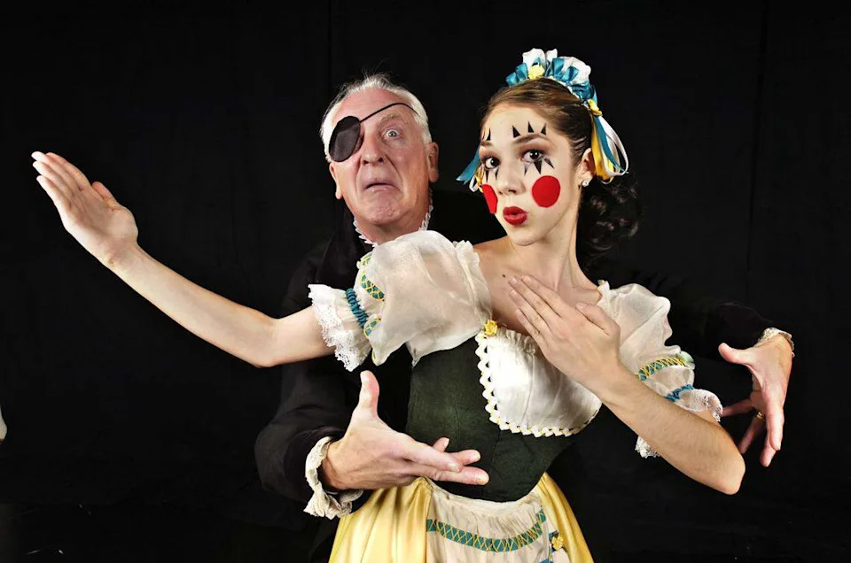 Ron Cunningham as Drosselmeyer with Megan Horton as a doll for a Sacramento Ballet “Nutcracker” production in 2005.