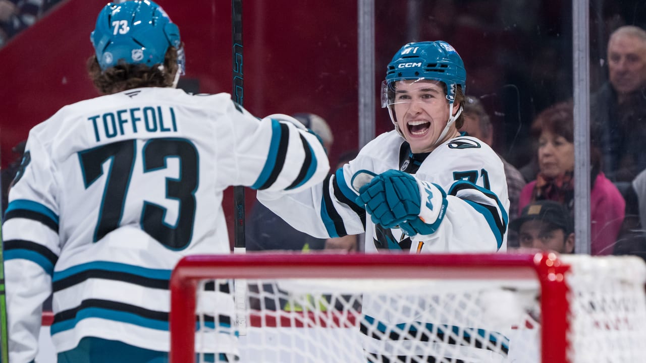 Celebrini has 2 goals, assist in Sharks win against Canadiens