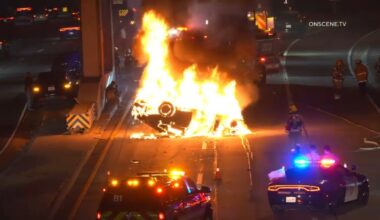 Fiery crash on 110 Freeway in downtown LA kills 1 – NBC Los Angeles